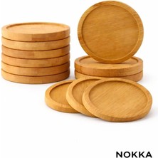 Fimer Adet Düz Model Yuvarlak Bambu Altlık, Fincan Tabağı, Bardak Altlığı 10 cm