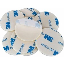 Fimer Magnet 100 Adet 3m Yuvarlak Kesimli Köpüklü Çok Güçlü Çift Traflı Bant 20MM Çap