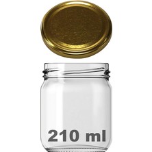 Fimer Adet 210 cc Cam Kavanoz Seti - Gold/altın Metal Kapaklı Konserve, Bal, Reçel ve Sos Kavanozu