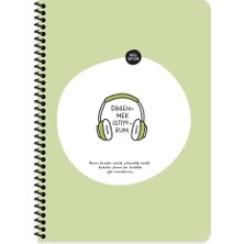 Fimer Color Hisli Şeyler A4 Kareli Spiralli Stickerli Defter Dinlenmek Istiyorum