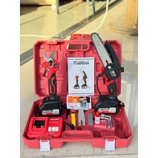 Fimer Plus 21V Çift Akülü Bahçe Seti – Profesyonel Çelik Şanzımanlı Dal Budama Makası ve Şarjlı Testere – 2 Bataryalı, Çantalı Bahçe ve Budama Takımı