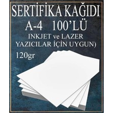 Fimer Sertifika Kağıdı Kalın 100 Adet Gramajlı Fotokopi Kağıdı 120 gr Tüm Yazıcılara Uyumlu 21X29.7 cm Kalın Baskı Kağıdı
