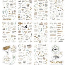 Fimer Düğün Sticker Seti, 325 Adet Çıkartma, Misafir, Konuk Defteri Veya Fotoğraf Albumü Için Sevgi Dolu Vintage Love Temalı, Dekorasyon Için Motifli Sözcüklü Düğün Etiketi, 10 Sayfa, A5 Boyut