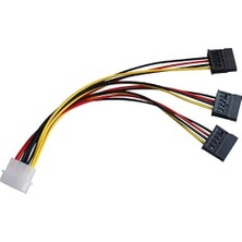 Fimer 0151 Üçlü 3 Port Ide Molex Sata Power HDD 4 Pin Güç Kablosu 4pin Molex Erkek/ 3x 15PIN Sata Dişi 20 cm Sata Power 3lü Çoklayıcı Splitter
