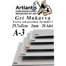 Fimer Mukavva Gri 2 mm 20 Adet 1 Paket 29.7X42 cm A-3 Mukavva 2,0 mm Kalınlığında A-3 Mukavva
