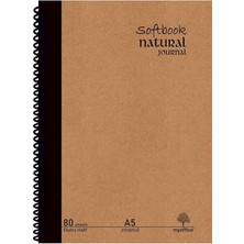 Fimer Natural Journal A5 Spiralli Sert Kapak Defter – 80 Yaprak (160 Sayfa), Çizgili – Günlük, Ofis ve Hediye Kullanımı Için Not Defteri
