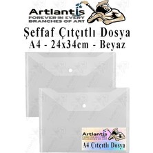 Fimer Çıtçıtlı Dosya Şeffaf Zarf Dosya 2 Adet Çıt Çıtlı Dosya Su Geçirmez 100 Yaprak Kapasite