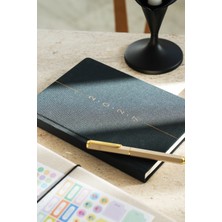 Matt Notebook 2027 Yılı A5 Keten Haftalık Ajanda 15X21 cm - 12 Aylık Siyah