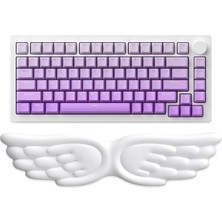 Fimer Kanat Şekilli Klavye Bilek Desteği Ergonomik Konforlu Memory Foam Kaymaz Taban Bilek Yastığı (Beyaz)