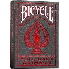 Fimer Metalluxe Foil Back Crimson (Red) Kırmızı Kart Premium Iskambil Oyun Kağıdı Kartları Destesi