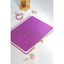 Matt Notebook 2027 Yılı A5 Keten Haftalık Ajanda 15X21 cm - 12 Aylık Menekşe