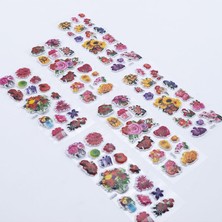 Fimer 6 Adet Kabartmalı Yapışkan Sticker, Renkli Çiçekler