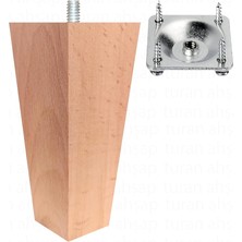 Fimer Turanahşap Ahşap Koltuk Ayağı - Baza Ayağı - Ünite Ayağı- Uzunluk: 12 cm Çap: 5.5 cm Ahşap