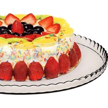 Fimer 10345 Pasta Tabağı, Pasta Tabağı, Cupcake Tabağı, Pastane Serisi, 32,2 Cm, Şeffaf