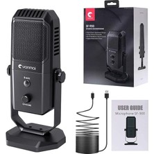 Fimer Yanmai Profesyonel USB Condenser Mikrofon – 4 Yönlü Direktif, 20Hz-20KHz Frekans, Kulaklık Çıkışı, Tek Tuş Sessize Alma, Ses Ayarı, 15MM Stand Uyumlu SF-900