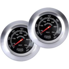 Fimer Çelik Sigara Içen Mangal, 2 Adet, Barbekü Termometresi, Manometre, Paslanmaz Çelik, Bimetalik, Mutfak Kızartma, Gösterge Termometresi, Celsius ve Fahrenheit 100 – 700 ℉