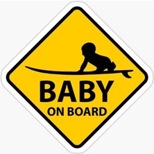 Fimer Araçta Bebek Var Baby On Board Sticker Yapıştırma 19CM Renkli, EYMSS222