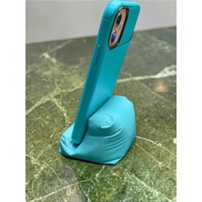 Altınoluk Haremia Puf Koltuk Model Telefon Tutacağı Pla 3D Baskı Stand Masa Üstü Telefon Standı Mavi