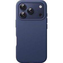 Fimer iPhone 17 Pro Ile Uyumlu Lansman Kılıf Ince Sıvı Silikon 3 Katmanlı Tam Kaplamalı Yumuşak Jel Kauçuk Telefon Kılıfı (Lacivert)
