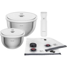 Fimer Fresh & Save Bowls Vakumlu Saklama Kabı Başlangıç Seti Paslanmaz, Çelik, M/l, 9 Parça