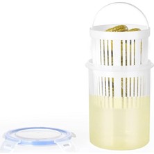Fimer Home Zeytinlik ve Turşuluk Saklama Kabı – 1,5 Lt Süzgeçli, Contalı ve Klipsli Kapaklı Saklama Kabı, Hava ve Sıvı Geçirmez, Zeytin, Turşu ve Gıda Saklama Kabı
