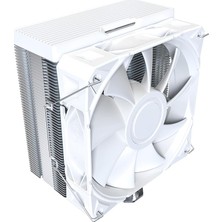 Fimer NX400 - Cpu Hava Soğutucu, Tek Kule, 4 Gelişmiş Isı Borusu, 52-Fin Isı Emici, E28, 120MM Fdb Statik Basınçlı Fan, 28MM Fan Kalınlığı, Köşe Kapağı Ayak Pedleri, Parlak Üst Kapak - Beyaz