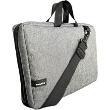 Fimer Askılı 14 Inç Apple, Samsung, Huawei, Lenovo ile Uyumlu Tablet Çantası - 360° Şok Emici, Suya Karşı Dayanıklı, Çok Bölmeli - 12” - 13.2” - Gri