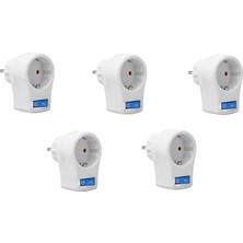 Fimer Akım Korumalı Tekli Priz 10 Amper - 2510 Watt, Powermaster, Bilgisayar, Buzdolabı, Televizyon, Çamaşır Makinesi, 5 Adet