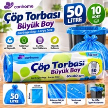Canhome Çöp Torbası Büyük Boy 50 Litre 65X80 cm – 10’lu Paket