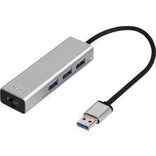 Fimer BX06HB USB 3.0, 1000MBPS Güvenilir Kablolu Ağ Bağlantısı, 3 Portlu Çoklayıcı Hub Windows 10, 8.1, 8, 7, Vista, Xp ve Mac Os 10 Uyumlu