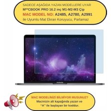 SBN - Store MacBook Pro 16.2 Inç M2 M3 M4 Uyumlu Anti Blueray Ekran Koruyucu Mavi Mor Işık Filtresi Göz Yormayan Retina Net Görüntü Touch Id Şeffaf