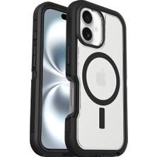 Fimer iPhone 16 Uyumlu Defender Series Xt Magsafe Kılıf, Darbeye Karşı Koruyucu Kılıf, Şeffaf/siyah