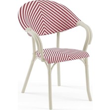 Fimer Flash-N Polipropilen Kollu Sandalye Bej Iskelet - Bahçe, Balkon, Teras, Havuz Kenarı, Iç ve Dış Mekan, Kafe, Restoran Için, Istiflenebilir, Uv Korumalı, Dayanıklı (Bej Kırmızı Beyaz)