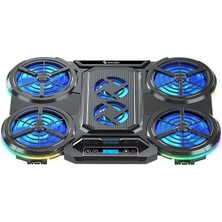 Fimer Fanlı Rgb Notebook Soğutucu, 9-17 Inç Laptop Uyumlu, 7 Kademeli Yükseklik Ayarı, Dijital Ekran Kontrollü, 142CFM Güçlü Hava Akışı, Sessiz Çalışma ve Şık 10 Farklı Işık Modu Desteği Ea-04
