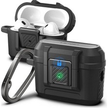 Fimer Airpods Pro 2 ile Uyumlu Kılıf Lock Fit Kilit Mekanizmalı Siyah Kapak - ACS05485 (Spigen Tr Garantili)