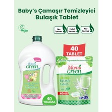 Baby's Green 2'li Set -40 Yıkama Oksijenli Bulaşık Makinesi Tableti - 1500 ml Aloeveralı Bebek Çamaşır Deterjanı 40 Yıkama