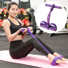 Fimer Mekik Çekme Aleti, Karın, Bel, Kol, Bacak, Pedal Direnç Bandı, Elastik Çekme Yoga, Mor