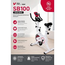 Fimer SB100 Pro Beyaz Spin Bike Elden Nabız Ölçer Direnci Ayarlanabilir Sessiz Çalışır, Beyaz