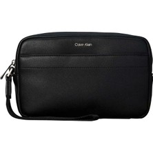 Calvin Klein Siyah Erkek Traş Çantası Raısed Pouch W/ Handle