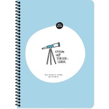 Fimer Color Hisli Şeyler A4 Kareli Spiralli Stickerli Defter Gözüm Yükseklerde