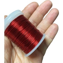 Fimer Market Bakır Çiçek Teli 0,30 mm - Takı Teli - Hobi Teli - 1 Makara - (Ort 50 Metre) 030TEL Kırmızı