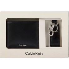 Calvin Klein Siyah Erkek Cüzdan-Anahtarlık Takımı Raısed Bıllfold + Key Fob