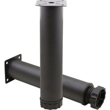 Fimer Mobilya Kanepe Baza Koltuk Metal Destek Ayağı Ayarlanabilir Siyah Ayak 20 Cm, BADEM10, Small