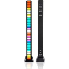 Fimer Sese Duyarlı Ekolayzer 32 LED 8 Mod 18 Renk Çubuk LED Turkuaz