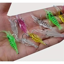 Fimer Renk 10 Adet Silikon Karides - Sahte Karidesle Balık Avı