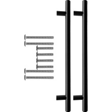 Fimer ve Banyo Dolabı Kapakları ve Çekmeceler Için Metal Kulp Paslanmaz Mobilya Dolap Kulbu 192MM Mat Siyah 2 Adet