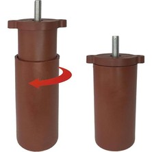 Fimer 4 Adet Ayarlı Destek Ayağı 13 x 19 cm Kahverengi Gizli Ayak M8 Civatalı Incediş Mobilya Kanepe Baza Koltuk Yükseltici