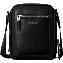 Calvin Klein Siyah Erkek Postacı Çantası Ssnl Raısed Logo Reporter