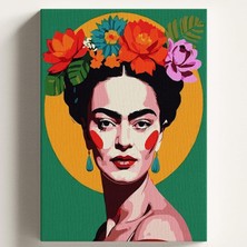 Fimer Boyama Tuval Hobi Seti Kahlo Temalı Fırça ve Boya Dahil Set (Çıtalı) 40X50 cm Kendin Yap Sayılarla Tuval Boya Kiti (Kasnaklı)