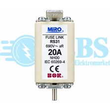 Miro NH00 20A Ar Hızlı Tip Bıçaklı Sigorta